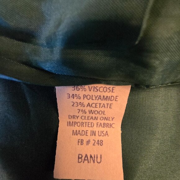 BANU PARIS FLORAL BROCADE SKIRT SIZE 6 TEAL BROWN PRINT BOTTOM RUFFLE HEM - Picture 7 of 8